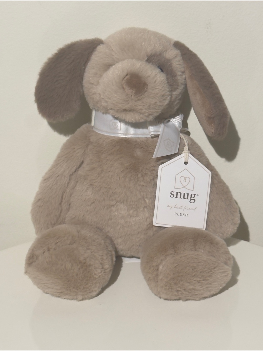Plush Puppy Dog Toy in Taupe